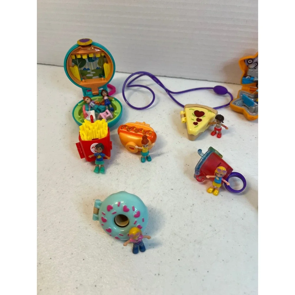 Polly‎ Pocket Tiny Takeaways Tiny Worlds Lot Food Themes Tropical Case Dolls
